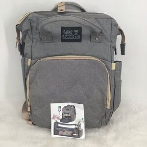 HKZ Home Keep Zeal Nylon Baby Diaper Bag/Backpack Foldable Crib Storage Travel